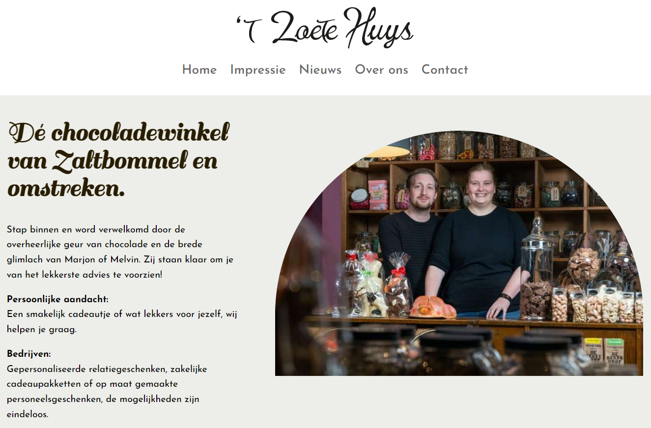 Nieuwe website 't Zoete Huys